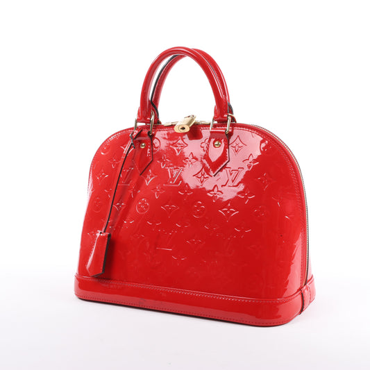 Sac à main LOUIS VUITTON Vernis Alma PM en rouge M90096