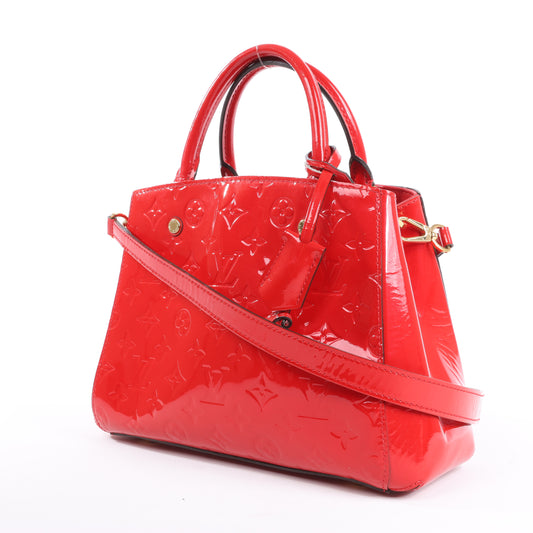 Louis Vuitton Vernis Montaigne BB Handtasche in Rot M50170