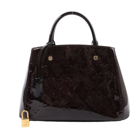Louis Vuitton Vernis Montaigne BB 2Way Handtasche in Amarante M50403