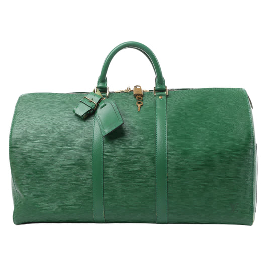 Louis Vuitton Epi Leder Keepall 50 Reisetasche in Grün M42964