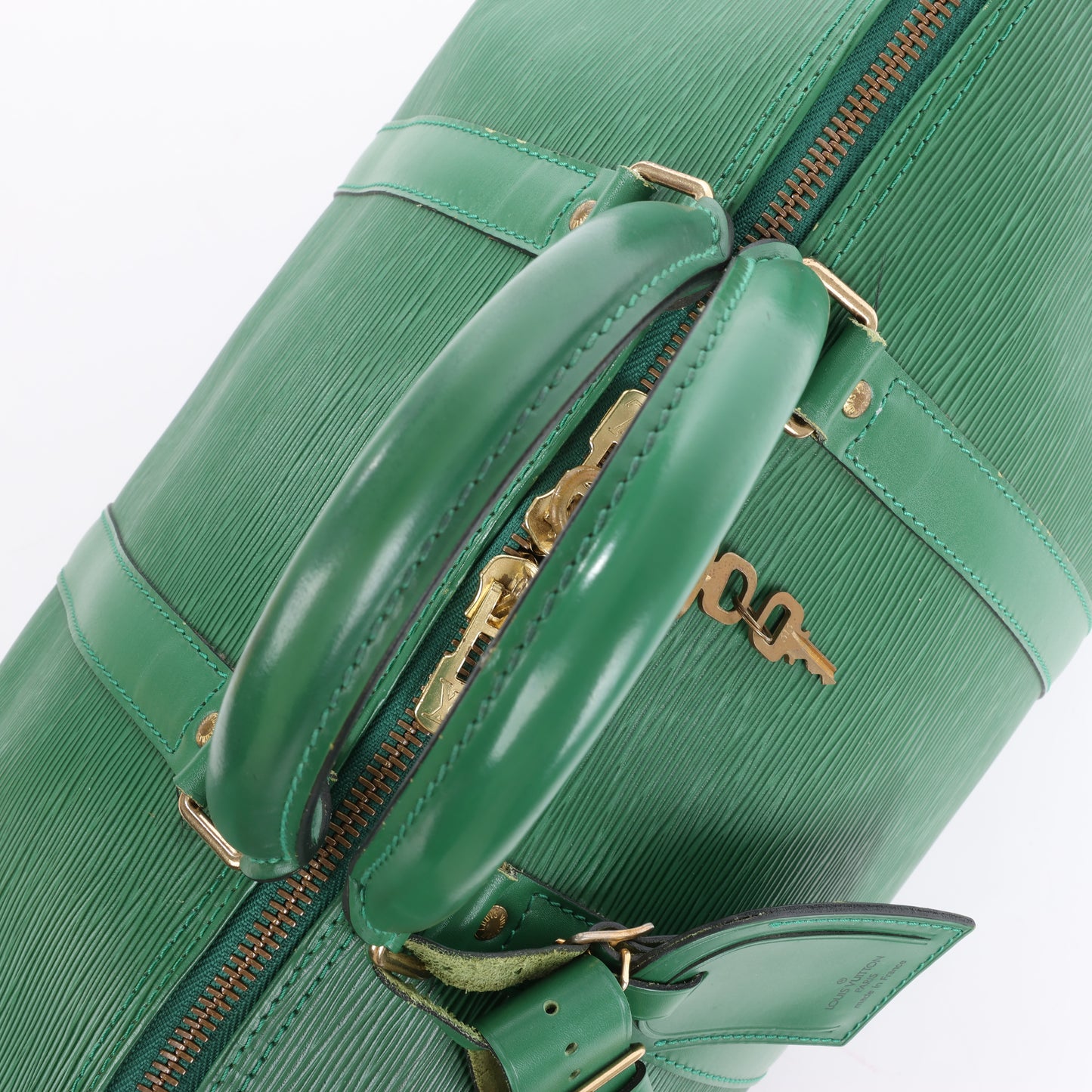 Louis Vuitton Epi Leder Keepall 50 Reisetasche in Grün M42964