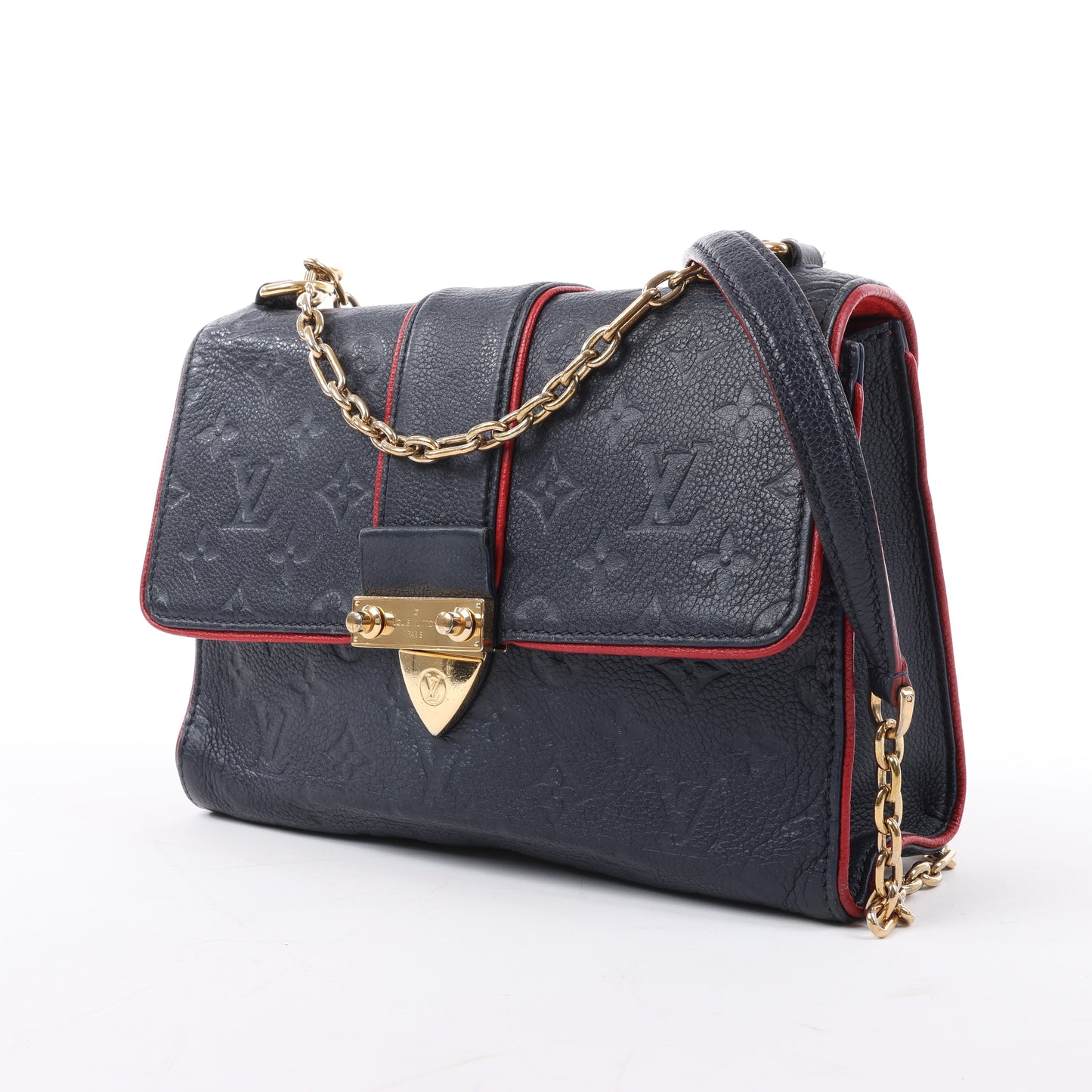 Louis Vuitton Monogram Empreinte Saint-Sulpice PM Umhängetasche in Marineblau M43394