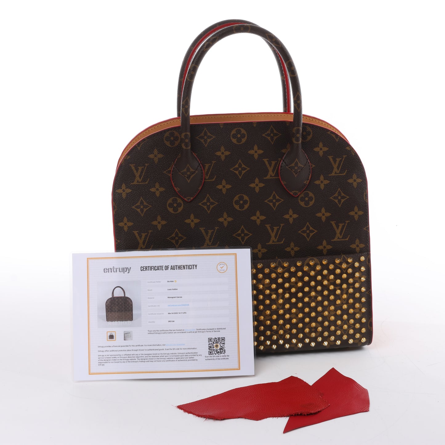 Louis Vuitton x Christian Louboutin Monogram Iconoclast Handtasche in Braun x Rot M41234