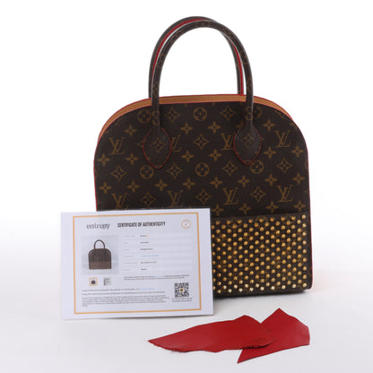Louis Vuitton x Christian Louboutin Monogram Iconoclast Handtasche in Braun x Rot M41234
