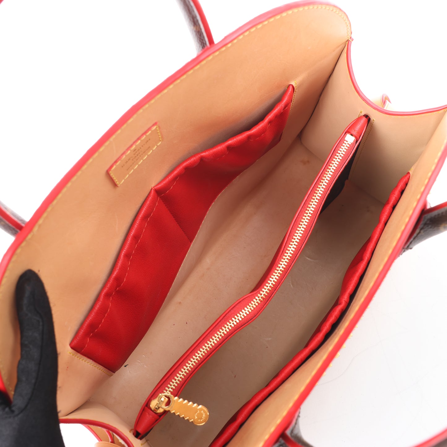 Louis Vuitton x Christian Louboutin Monogram Iconoclast Handtasche in Braun x Rot M41234