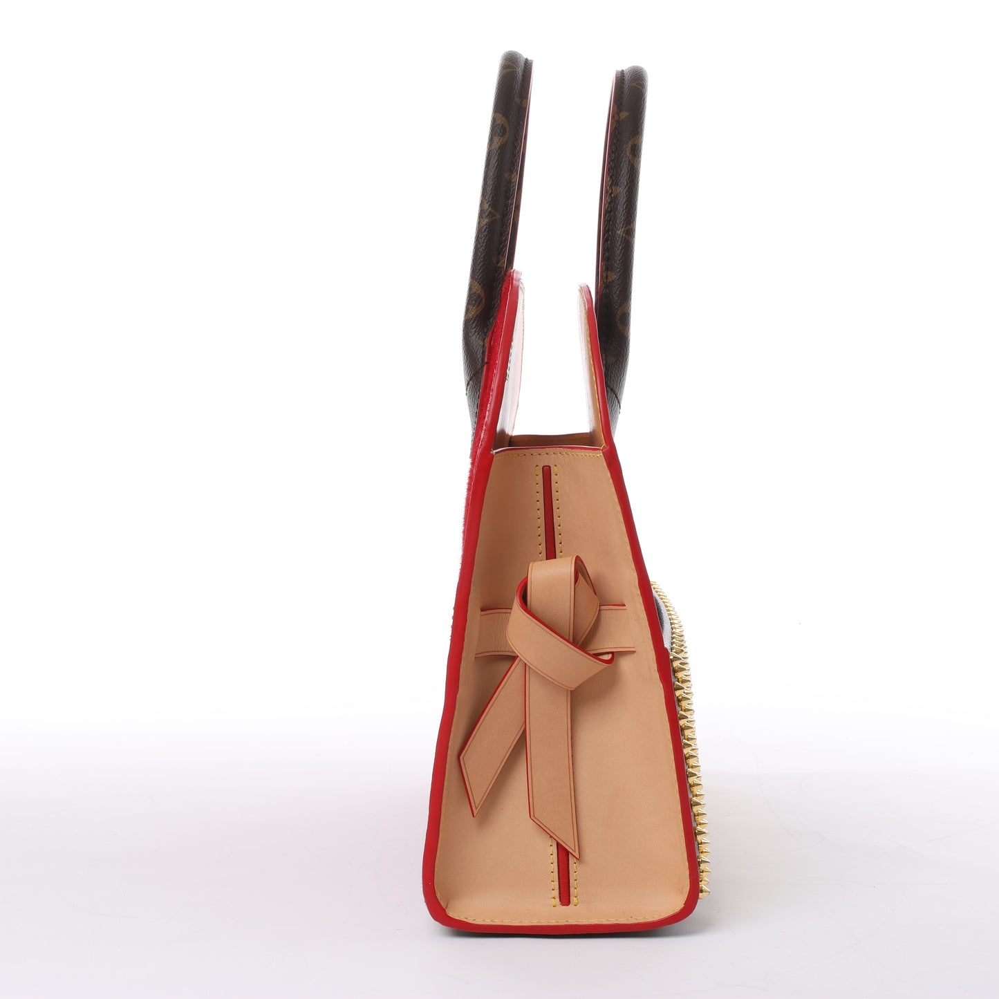 Louis Vuitton x Christian Louboutin Monogram Iconoclast Handtasche in Braun x Rot M41234