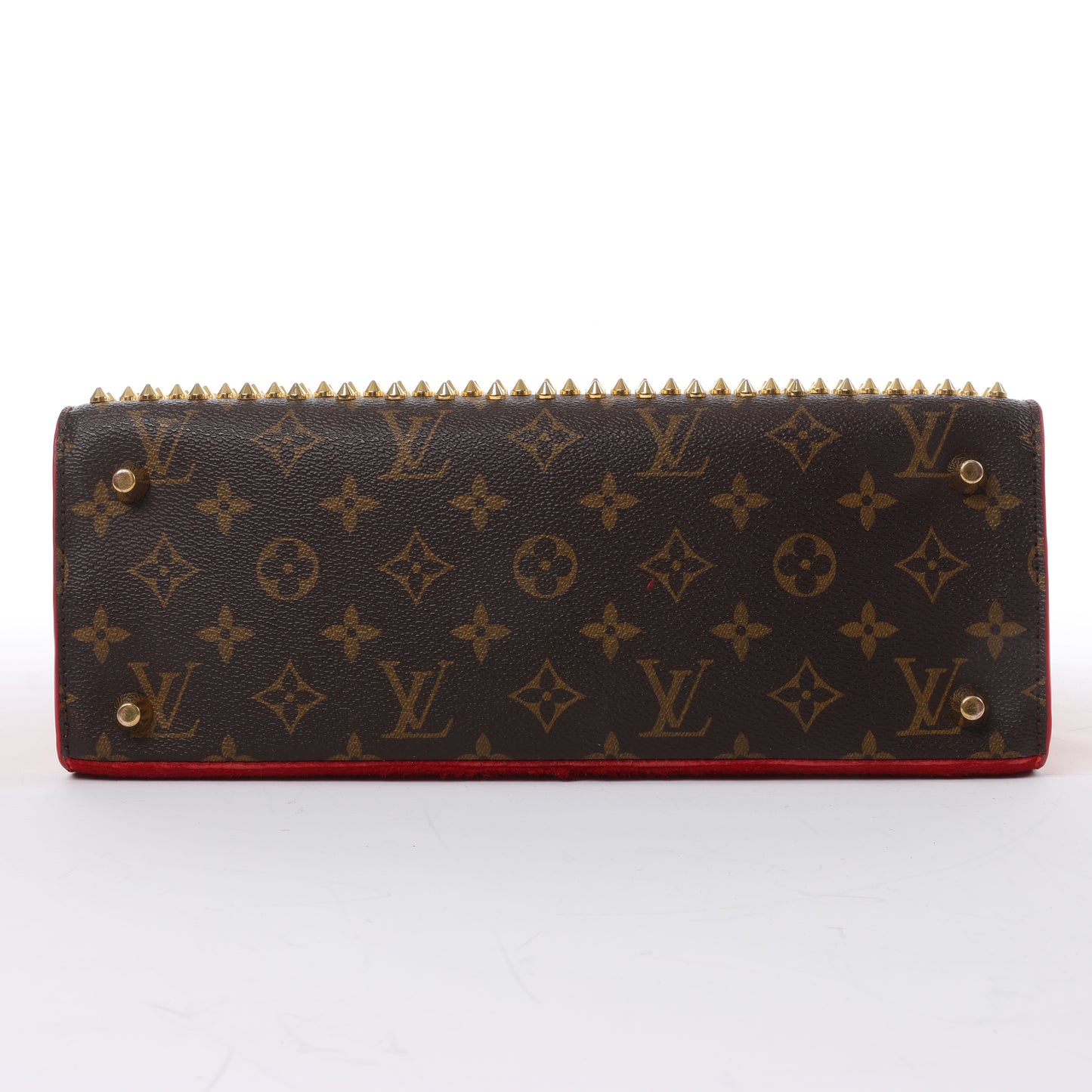 Louis Vuitton x Christian Louboutin Monogram Iconoclast Handtasche in Braun x Rot M41234