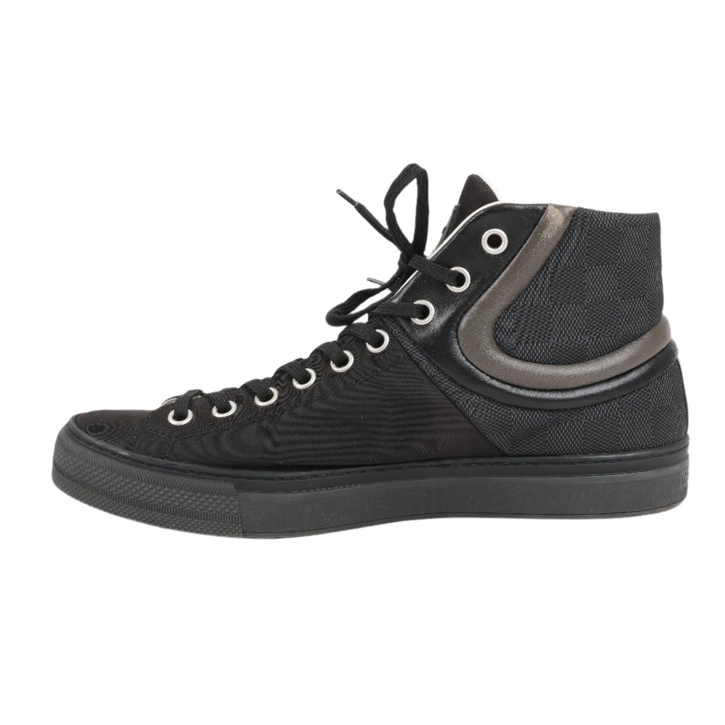 Baskets Louis Vuitton Damier Nylon en cuir de veau Sprinter noires, pointure 42,5