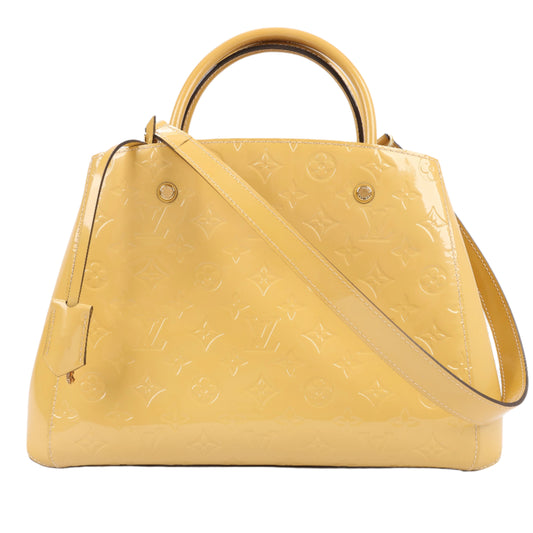 Louis Vuitton Monogram Vernis Montaigne MM Handtasche in Gelb M50169