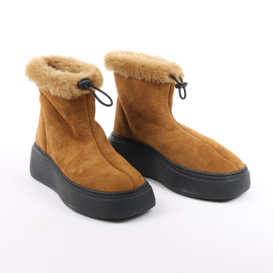 MARIA LUCA Emma Shearling-Stiefel in Camel, Größe 37 EU