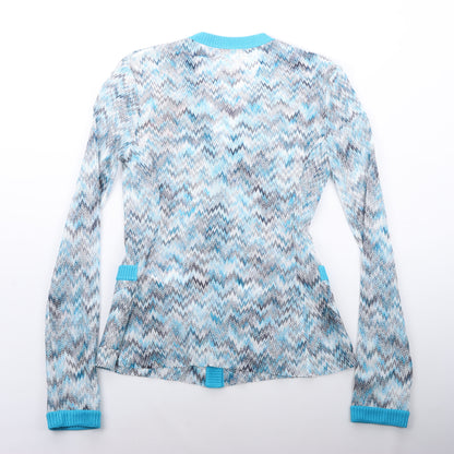 Missoni Häkel-Strickcardigan in Blau, Größe 40 IT