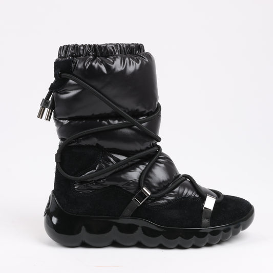 Moncler CORA STIVALE Daunen-, Wildleder- und Stoffstiefel in Schwarz, Größe 38 EU