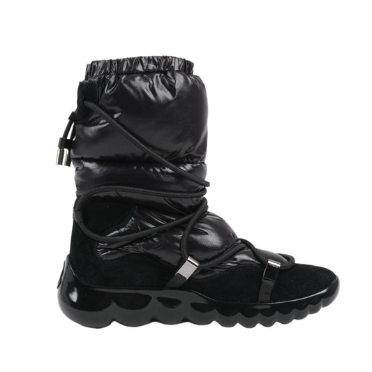 Moncler CORA STIVALE Daunen-, Wildleder- und Stoffstiefel in Schwarz, Größe 38 EU