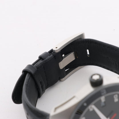 Montblanc Timewalker 7426 PLDH3H733 SS &amp; Leder AT Uhr mit schwarzem Zifferblatt