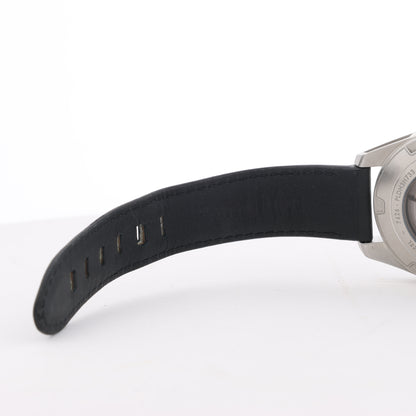 Montblanc Timewalker 7426 PLDH3H733 SS &amp; Leder AT Uhr mit schwarzem Zifferblatt