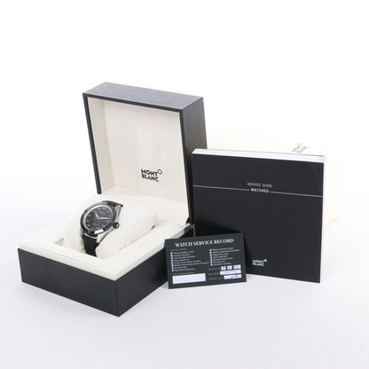 Montblanc Timewalker 7426 PLDH3H733 SS &amp; Leder AT Uhr mit schwarzem Zifferblatt