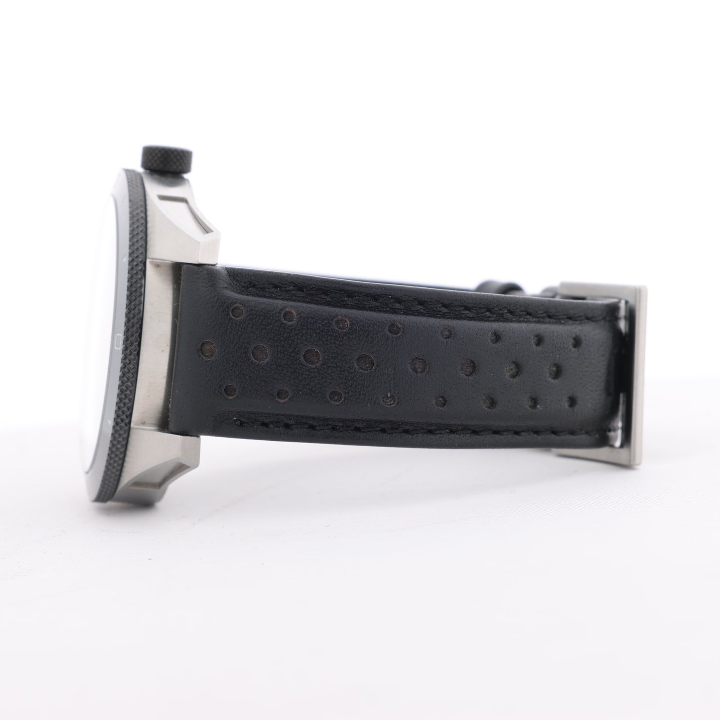Montblanc Timewalker 7426 PLDH3H733 SS &amp; Leder AT Uhr mit schwarzem Zifferblatt