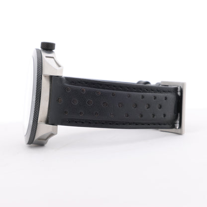 Montblanc Timewalker 7426 PLDH3H733 SS &amp; Leder AT Uhr mit schwarzem Zifferblatt