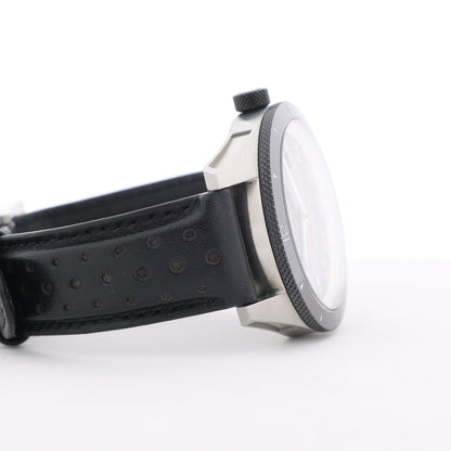Montblanc Timewalker 7426 PLDH3H733 SS &amp; Leder AT Uhr mit schwarzem Zifferblatt