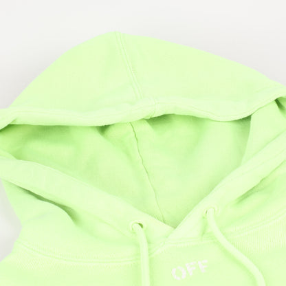 OFF-WHITE Arrow Logo Hooded Sweatshirt in Lime Green