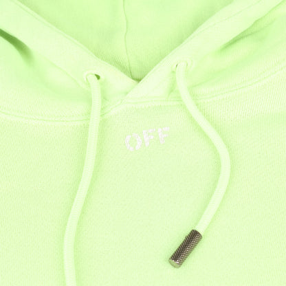 OFF-WHITE Arrow Logo Hooded Sweatshirt in Lime Green