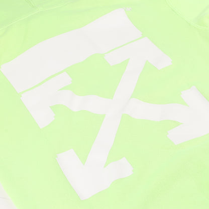 OFF-WHITE Arrow Logo Hooded Sweatshirt in Lime Green