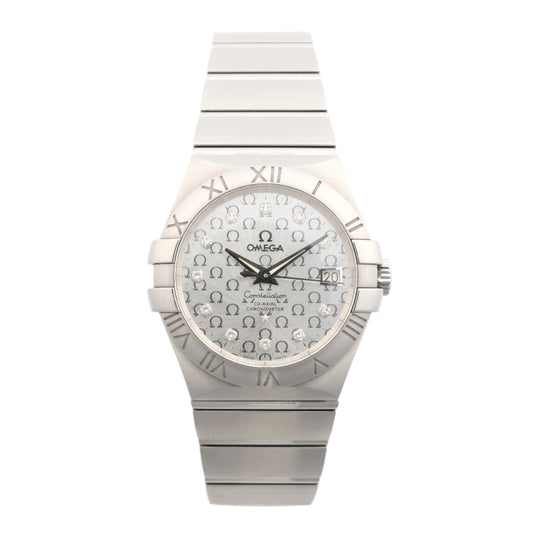 Omega Constellation Co-Axial Chronometer 123.10.35.20.52.002 88029829 SS AT Silver-Face Watch