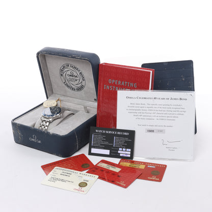 Omega Seamaster 007 James Bond Modell 2537.80 80429816 03859/10007 SS AT Uhr mit blauem Zifferblatt