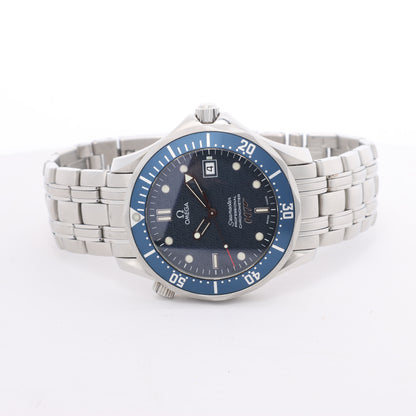 Omega Seamaster 007 James Bond Modell 2537.80 80429816 03859/10007 SS AT Uhr mit blauem Zifferblatt