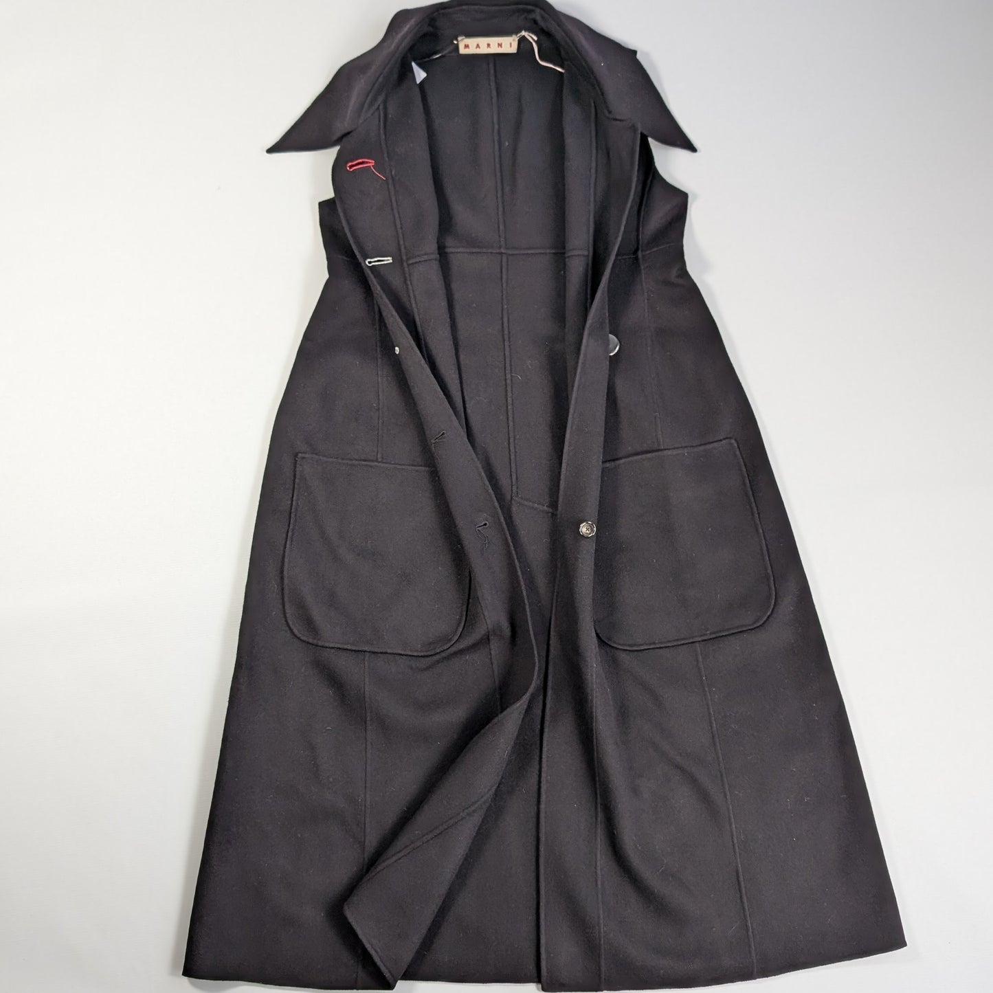 Marni Sleeveless Black Coat, Size 44