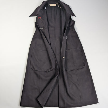 Marni Sleeveless Black Coat, Size 44