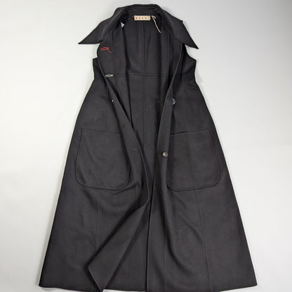 Marni Sleeveless Black Coat, Size 44