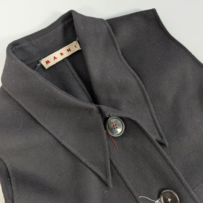 Marni Sleeveless Black Coat, Size 44