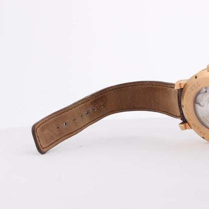 Pierre Kunz Ewiger Kalender PKA 003 QPR Leder x RG, Diamanten AT Uhr mit silbernem Zifferblatt