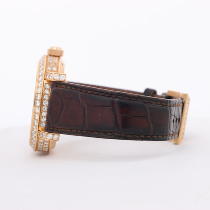 Pierre Kunz Ewiger Kalender PKA 003 QPR Leder x RG, Diamanten AT Uhr mit silbernem Zifferblatt