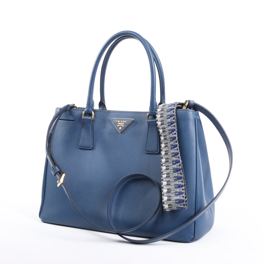 Prada Galleria Saffiano Lux Lederhandtasche in Blau