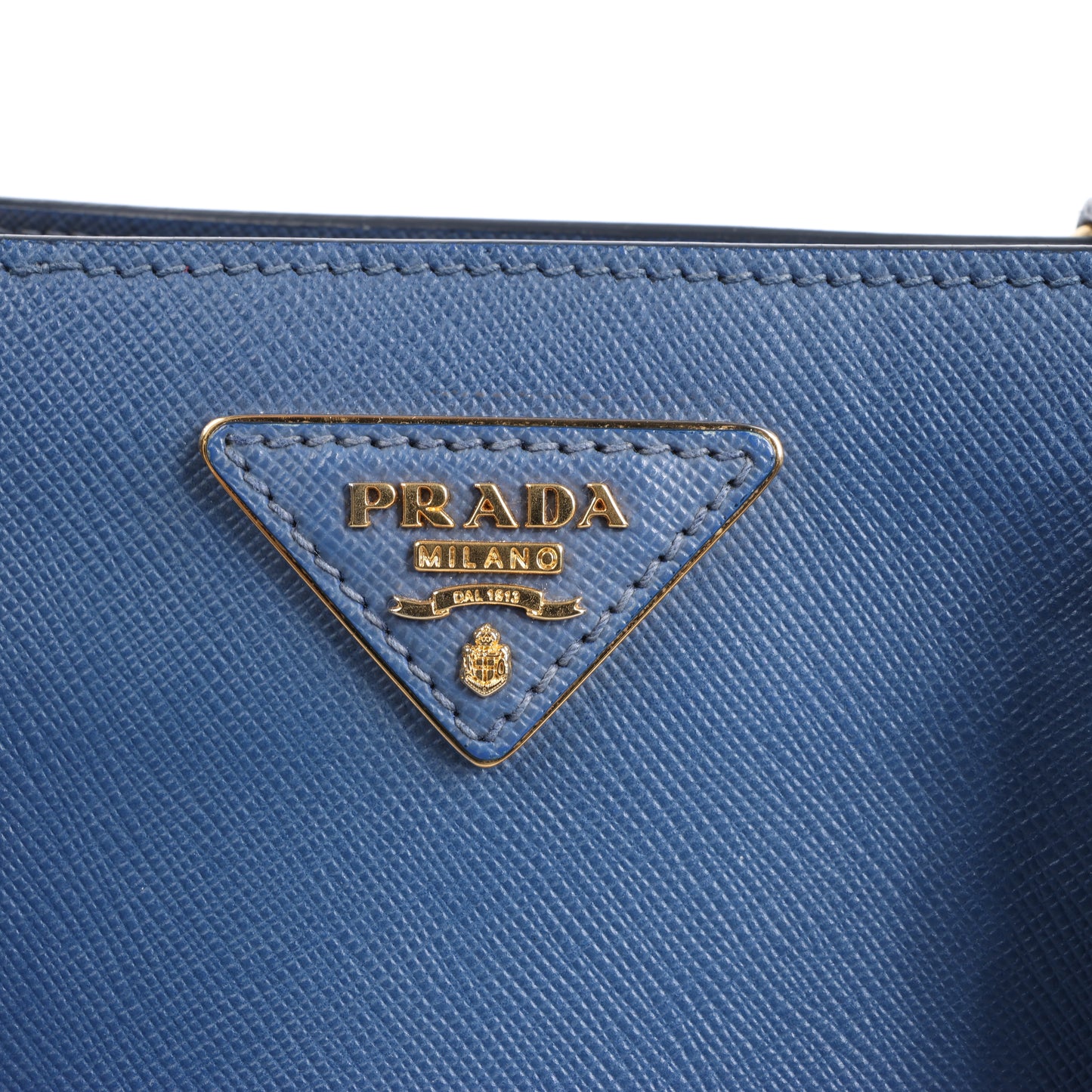 Sac à main Prada Galleria Saffiano Lux en cuir bleu