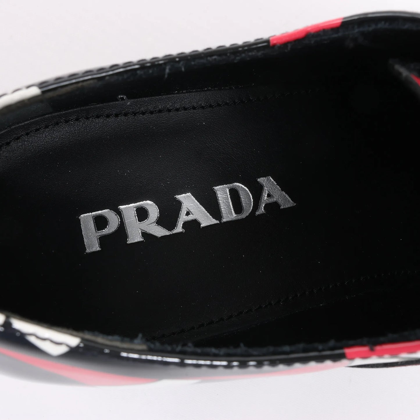 PRADA Patent Leather Leather Shoes in Multicolor, Size 38 EU