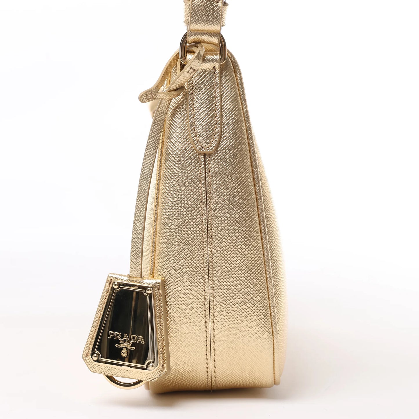 Prada Saffiano Lux Mini Re-Edition Schultertasche Platino 1BC204