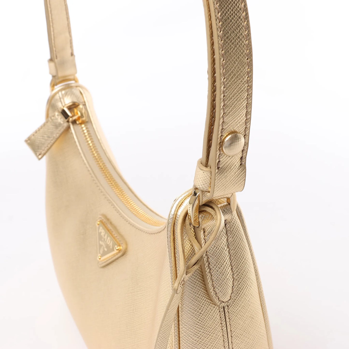 Prada Saffiano Lux Mini Re-Edition Schultertasche Platino 1BC204