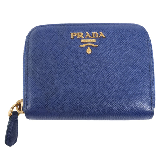 Prada – Münzgeldbörse aus Saffiano-Metall 1MM268 aus blauem Leder