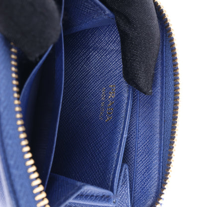Prada – Münzgeldbörse aus Saffiano-Metall 1MM268 aus blauem Leder