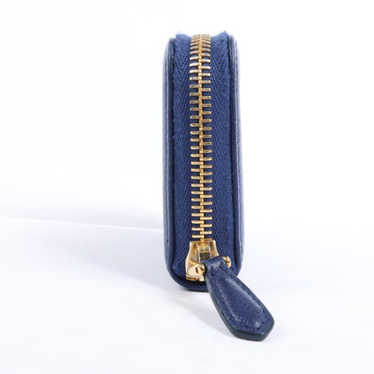 Prada – Münzgeldbörse aus Saffiano-Metall 1MM268 aus blauem Leder