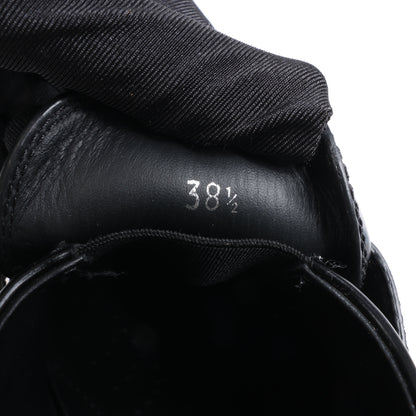 PRADA Spazzolato Triangle Logo Monolith Pointy 55mm Loafers in Black, Size 38.5 EU
