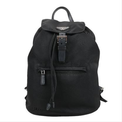 Prada Tessuto Stoff x Lederrucksack in Schwarz