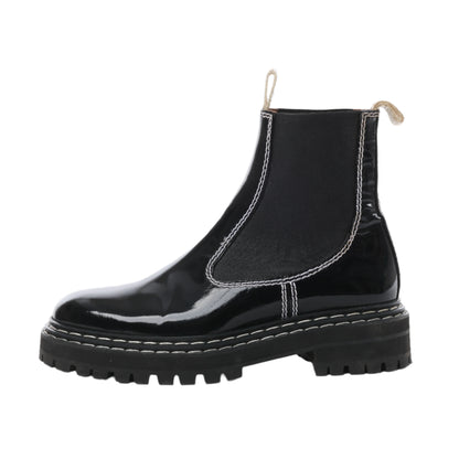 Proenza Schouler Chelsea Boots aus Leder mit Steppnähten in Schwarz, Größe 38,5 EU