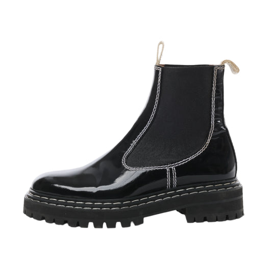 Proenza Schouler Chelsea Boots aus Leder mit Steppnähten in Schwarz, Größe 38,5 EU