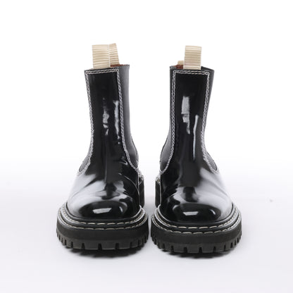 Proenza Schouler Chelsea Boots aus Leder mit Steppnähten in Schwarz, Größe 38,5 EU