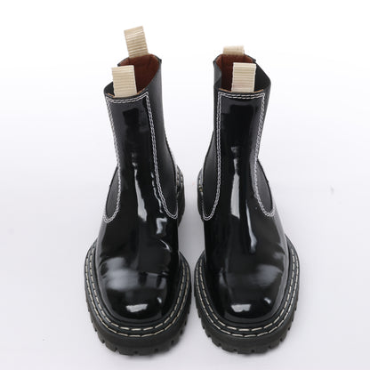 Proenza Schouler Chelsea Boots aus Leder mit Steppnähten in Schwarz, Größe 38,5 EU