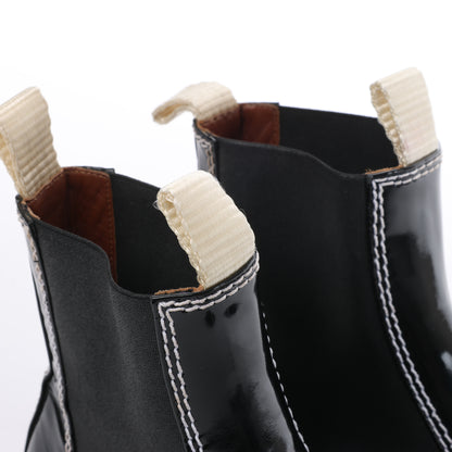 Proenza Schouler Chelsea Boots aus Leder mit Steppnähten in Schwarz, Größe 38,5 EU